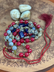 Long Necklace with Turkish Beads, Marble Stones & Glass Work