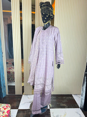 Lavender Cotton Suit Set – Size 46