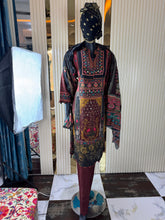Maroon Cotton Printed Suit with Golden Accents – Size 46
