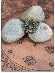 Floral Cluster Ring with Clear Stones