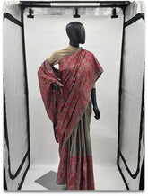 Elegant Tosor Silk Saree with Intricate Red Embroidery