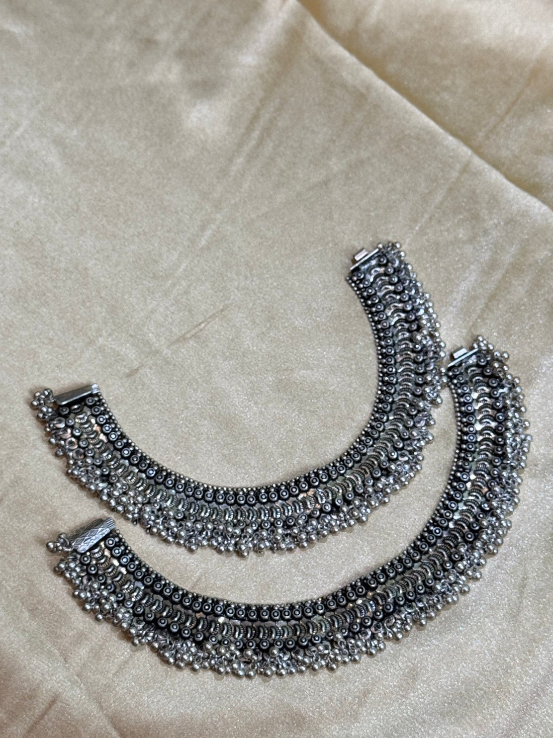 Stainless Steel Oxidized Anklet Bracelet with Ghungroo