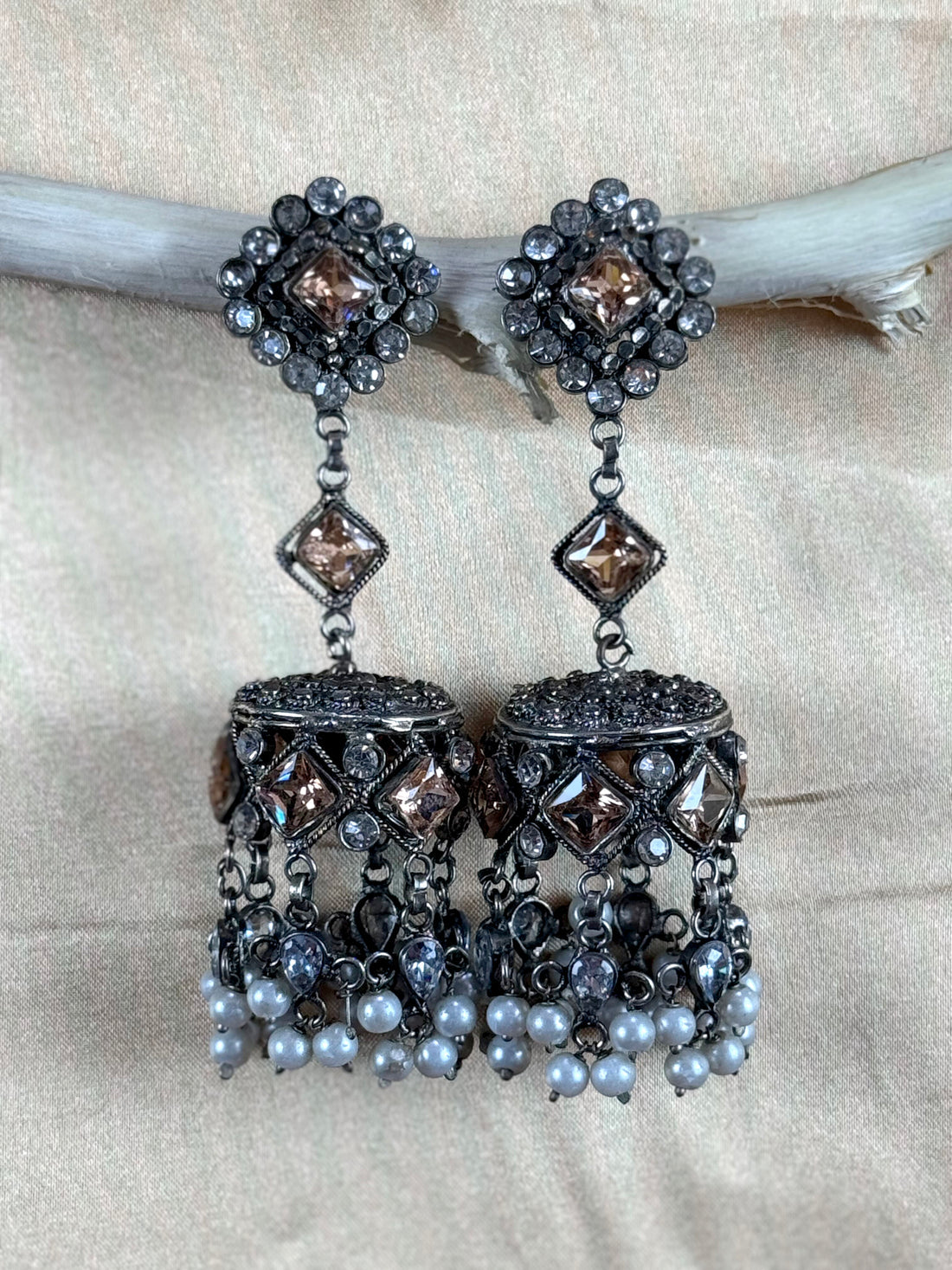 German Silver Handcrafted Earrings with Pearls