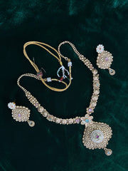 Gold-Plated Mina Work Necklace & Earring Set
