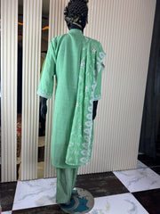 Pastel Green Silk Sharara Suit – Size 46