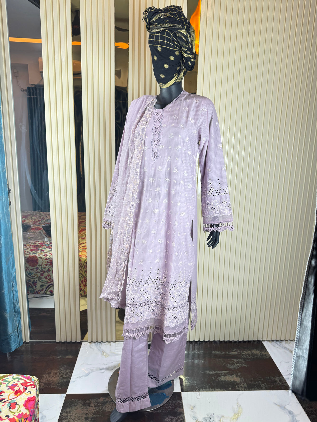 Lavender Cotton Suit Set – Size 46