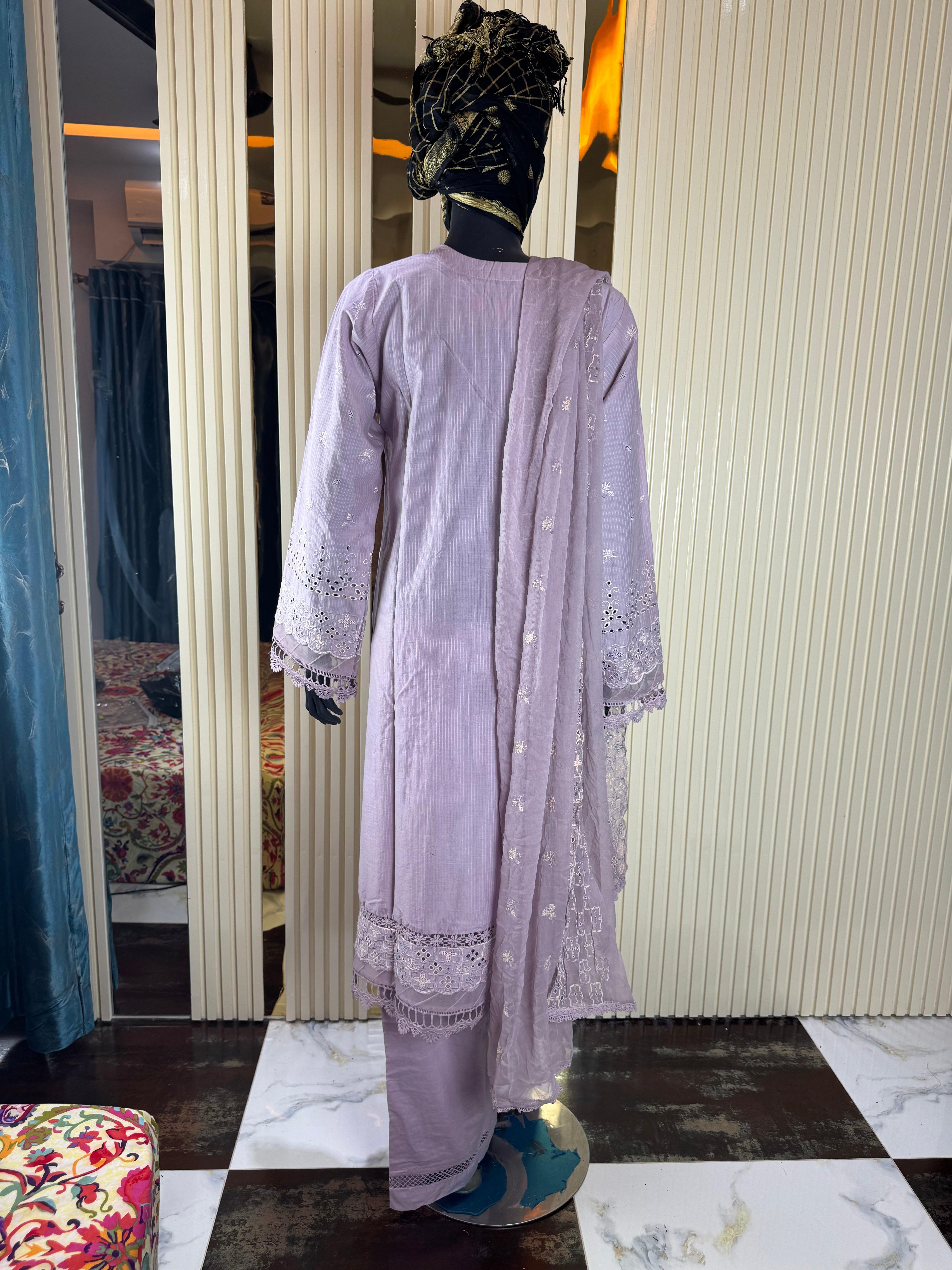Lavender Cotton Suit Set – Size 46