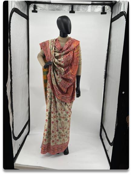 Floral Patterned Pashminna Silk Saree – Traditional Indian Elegance