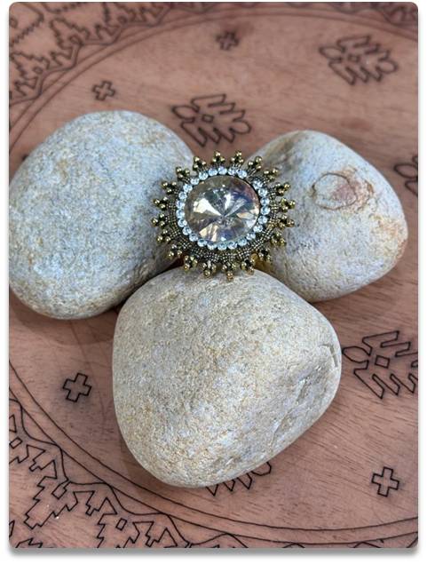 Decorative Sparkling Stone Statement Ring