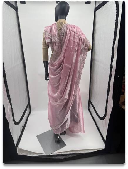 Baby Pink Jimmy Choo Jorjet Saree with Handwoven Detailing