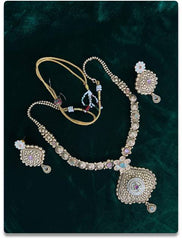 Gold-Plated Meenakari Necklace Set with Earrings