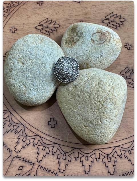 Textured Dome-Shaped Studded Ring