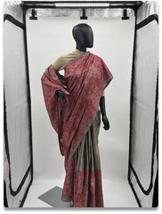 Elegant Tosor Silk Saree with Intricate Red Embroidery