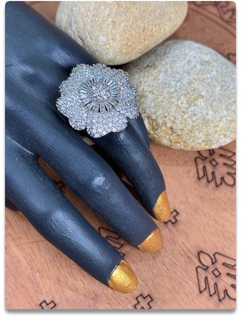 Gold-Plated Circular Stone Ring