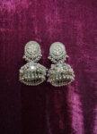 Traditional Silver-Tone Jhumka Earrings