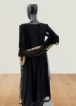 Black Anarkali Suit with Golden Embroidery – Size 40