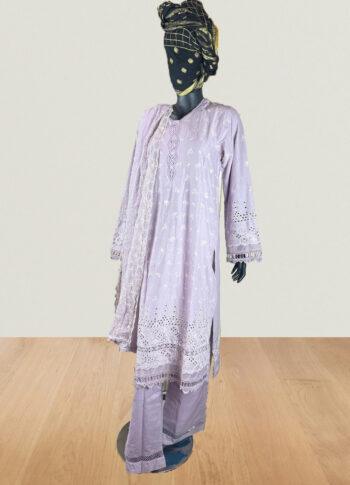Lavender Cotton Suit Set – Size 46