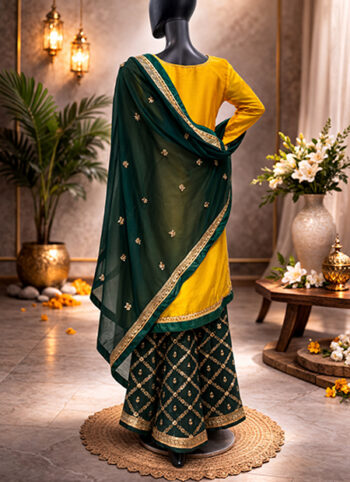 Yellow-Black-Anarkali-Suit-Set-with-Dupatta-–-Size-42-back