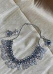 German Silver Necklace with Pearls & Stone Work