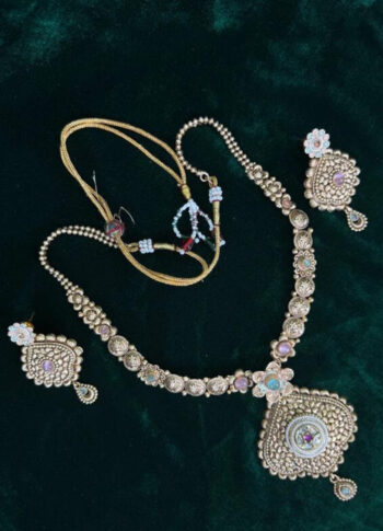 Gold-Plated Mina Work Necklace & Earring Set - original