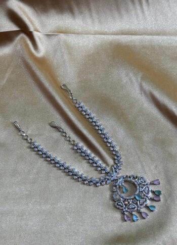 Sitapati Necklace with Cubic Zirconia (American Diamonds)