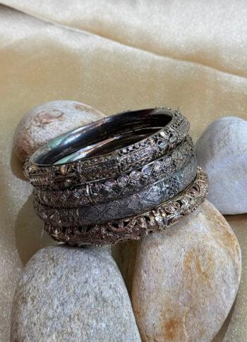 Vintage Oxidized Silver Bangles – Timeless Tribal Charm