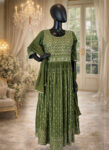 Light-Green-Chiffon-Long-Gown-Set-with-Trousers-Scarf-–-All-Over-Handwork-front