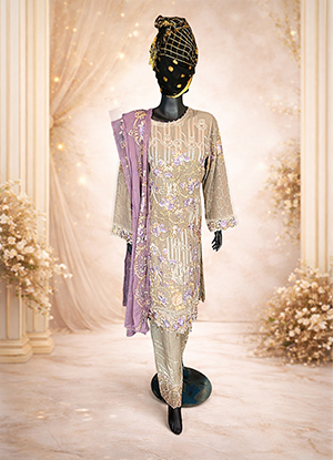 Grey-Pink-Chiffon-Shalwar-Kamiz-with-Dupatta-–-Hand-Embroidery-Artisanal-Work-front