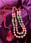 Handmade Pink Marble & Turkish Bead Long Necklace – Elegant Artisan Jewelry