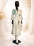 Ivory-Silk-Hand-Painted-Long-Dress-Set-with-Pants-Scarf-–-Beads-Stone-Work-front