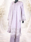 Lavender Cotton Shalwar Kamiz Set – All-Over Handwork-front