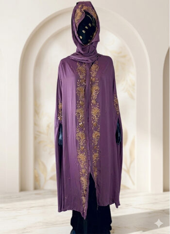 Pinkish-Purple-Abaya-Cape-with-All-Over-Hand-Stone-Work-–-Elegant-Free-Size-Design-front