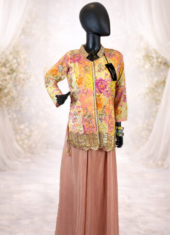 White-Pinkish-Silk-Jacket-with-Loose-Pants-–-Hand-Embroidered-Designer-Set-front