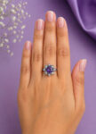 Handmade 100% Pure Silver Amethyst & Zirconia Star Ring – Oxidized Artisan Design