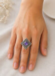 Handmade 100% Pure Silver Amethyst & Zirconia Jewelry – Oxidized Artisan Design