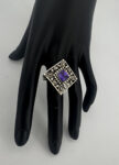 100% pure silver handmade design, amethyst stone with zirconia stone on it