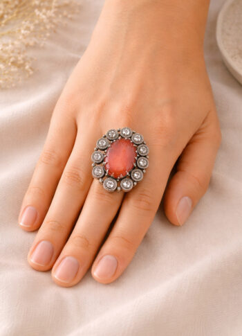 Handmade 100% Pure Silver Moonstone & Zirconia Jewelry – Oxidized Artisan Design