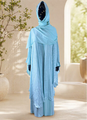 Elegant Two Layer Chiffon Abaya with Matching Scarf – Premium Modest Wear (Size 56)