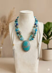 German Silver Handcrafted Necklaces with Turquoise Beads - with holder