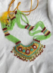 Gold Plated Necklace with Emerald Beads, Rubies & Pearls – (1)