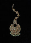 Gold-Plated Pearl & Stone Tikli – Timeless Floral Design-