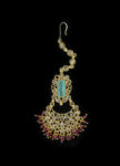 Gold-Plated Stone Tikli with Intricate Design & Gem Detailing-
