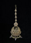 Gold-Plated Tikli with Pearls & Stone Embellishments – with holder