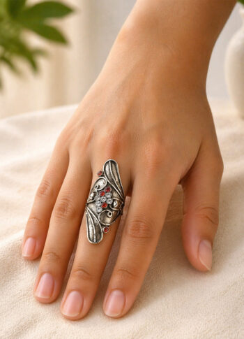 Handmade 100% Pure Silver Zirconia Stone Jewelry – Oxidized Silver Artisan Design