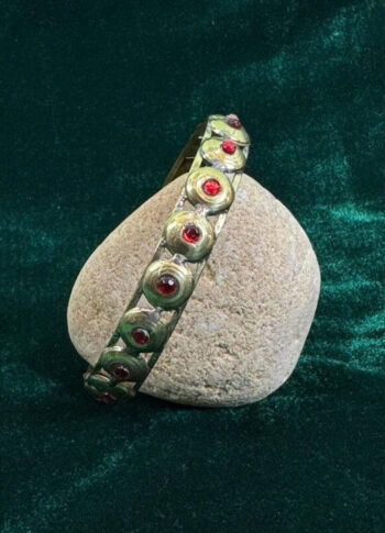 Vintage Gold Bracelet with Red Gemstones – Handmade - original