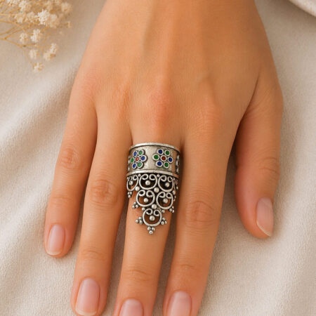 100% pure silver, handmade design oxide, silver work.
