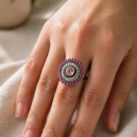 Hand made ring with real Ruby on hundred percent silver