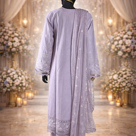 Lavender Cotton Suit Set – Size 46-back