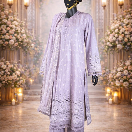 Lavender Cotton Suit Set – Size 46-front